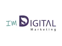 Logotipo con iniciales turquesas, letra D morada con un pez blanco en su interior y la palabra Marketing debajo.